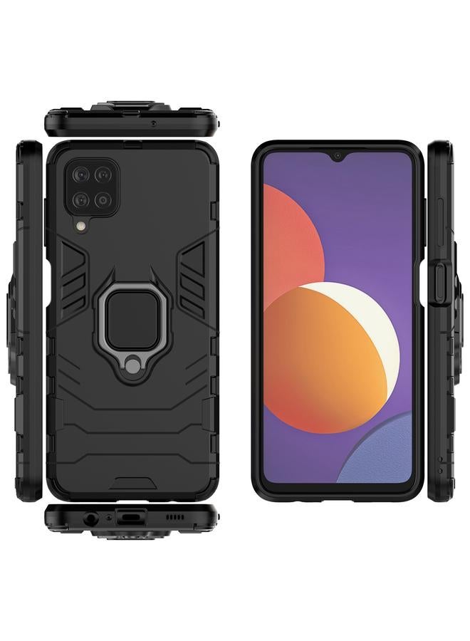 اس-توب جراب لهاتف Samsung Galaxy M12 مقاوم للصدمات مصنوع من مادة البولي يوريثين الحراري مع حامل حلقي مغناطيسي - Image 4