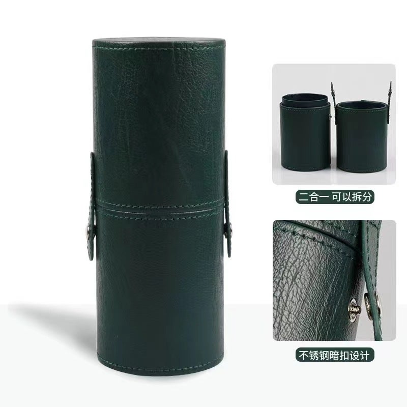 Generic Dustproof Makeup Brush Holder with Cover Green Buckle Full Barrel 