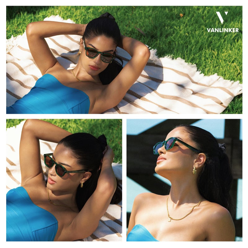 VANLINKER Retro Small Square Sunglasses for Men Women Thin Cube Shades Vintage Slim Frames Intellectual Style VL9774 - Image 2