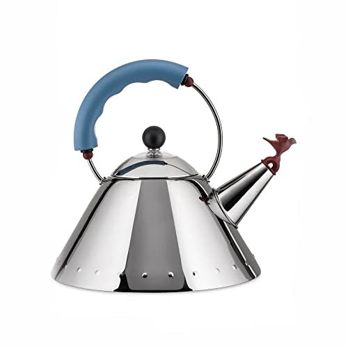 Alessi Michael Graves Kettle with Bird Whistle, Blue Handle - Image 1