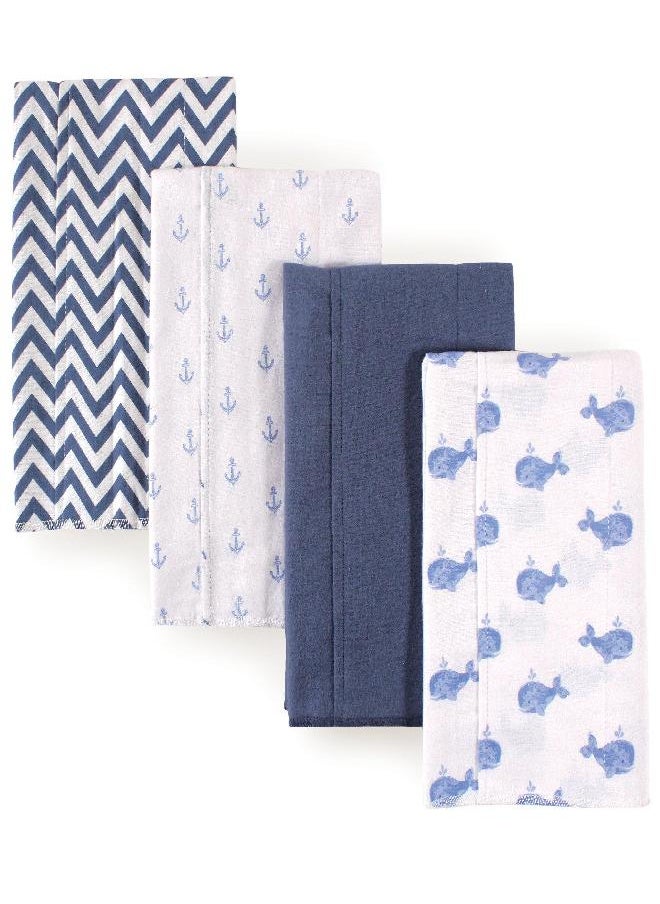 hudson baby - Hudson Baby Unisex Baby Cotton Flannel Burp Cloths, Whale, One Size - Image 1