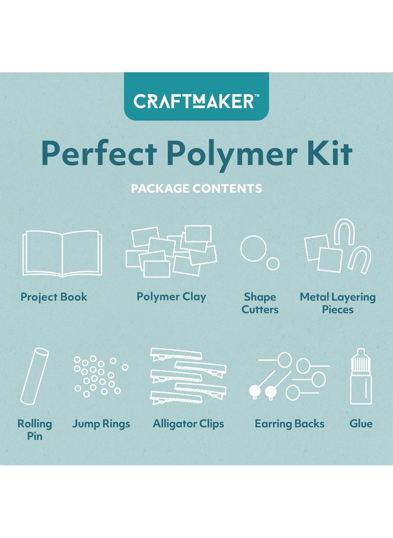 Hinkler Craft Maker Deluxe Perfect Polymer Kit - DIY Polymer Clay Set includes a 32-page book, polymer clay, shape cutters, earrings, hairclips and Glue, Create Custom Jewelry,Polymer Clay Sculpting - Image 2