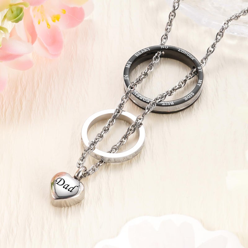 Dletay Urn Necklace for Ashes Stainless Steel Cremation Jewelry Memorial Ash Necklace for Men Women Urn Pendant Ashes Holder - Image 2