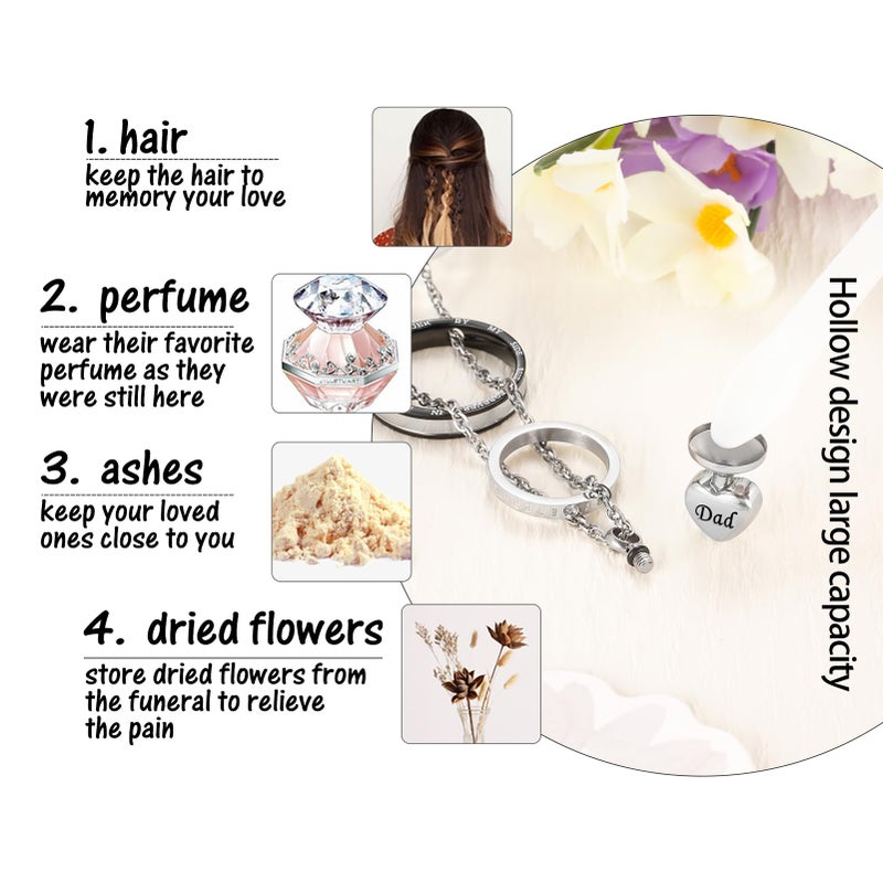 Dletay Urn Necklace for Ashes Stainless Steel Cremation Jewelry Memorial Ash Necklace for Men Women Urn Pendant Ashes Holder - Image 4