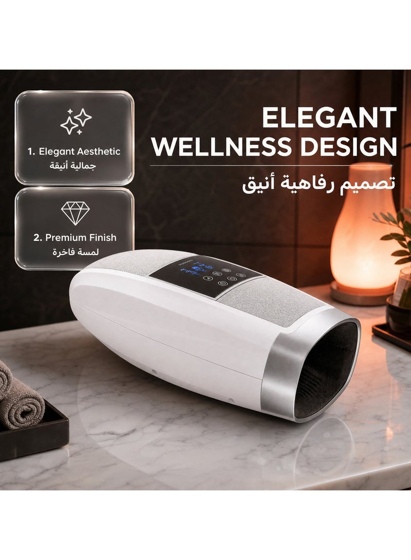 porodo Acupressure Hand Massager with Six Modes / Hand and Fingers Heated Massager / Ergonomic Design / Adjustable Vibration / Warm Compression / Palm Acupuncture Massage / Rechargeable - Grey - Image 2