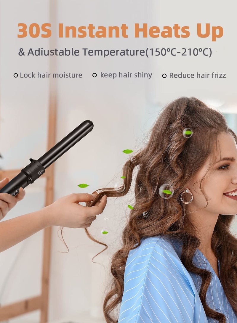 NIBEMINENT Ceramic Curling Wand, 6 in 1 Multifunction Hair Curlers Set Temperature Control Professional Irons for Long Short Thick Fine Hair, Adjustable Corded 360° Rotating Curing Iron - Image 4