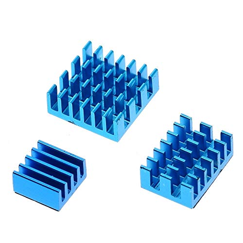 REES52 Rpi PI 4 Heatsink Raspberry Pi 4 Model B Heat Sink 3pcs Raspberry Pi Aluminum Heatsink Radiator Cooling Kit Cooler for Raspberry Pi Color May Vary - Image 1