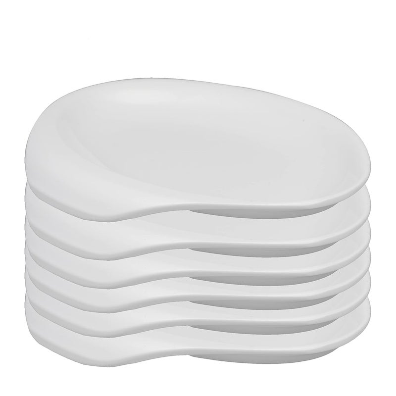 Neena Crockeries Neena Crockeries Acrylic PVC Free Unbreakable Handle SnacksChatt Plate Pk of 6  - Image 1