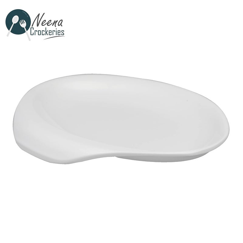 Neena Crockeries Neena Crockeries Acrylic PVC Free Unbreakable Handle SnacksChatt Plate Pk of 6  - Image 2