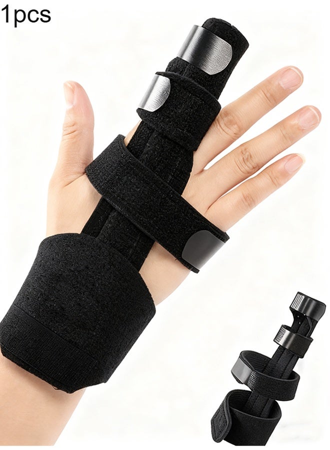 Happy D Finger Splint, Adjustable Finger Extension Splint for Mallet Finger, Finger Knuckle Immobilization, Finger Fractures,and Pain Relief, One Size, Fits All Fingers - Image 1