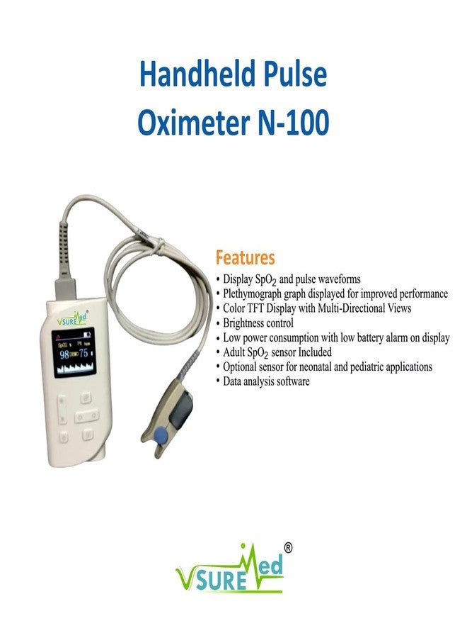 VSUREMED Handheld Pulse Oximeter NT1C with Adult SPO2 Probe - Image 3