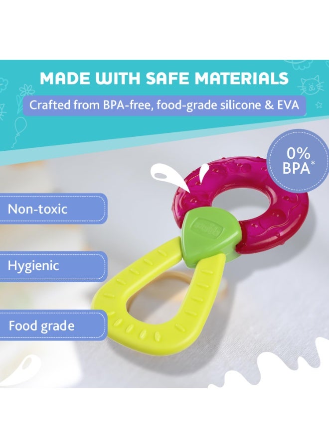 Chicco Teether Refreshing Ring Handle Pink 4M+ 1Pc - Image 3