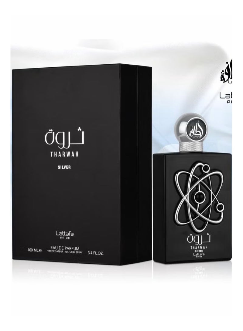 Lattafa Tharwa Silver by Lattafa perfume 100 ml - Image 1
