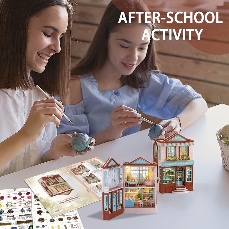 Flever مجموعة منزل دمى فليفر المصغرة DIY غرفة إبداعية مع أثاث لهدية رومانسية في عيد الحب (متجر مانشينغ للحلويات) - Image 5