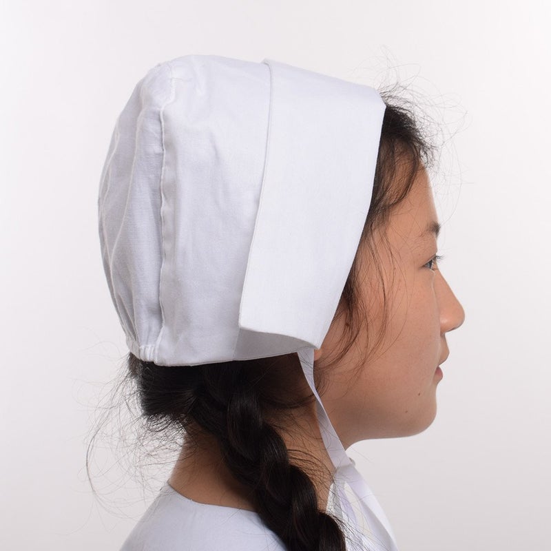 GRACEART Pilgrim Pioneer Colonial Girl Costume Accessories 100% Cotton Apron & Bonnet (US Size-12,Bonnet & Apron) - Image 5