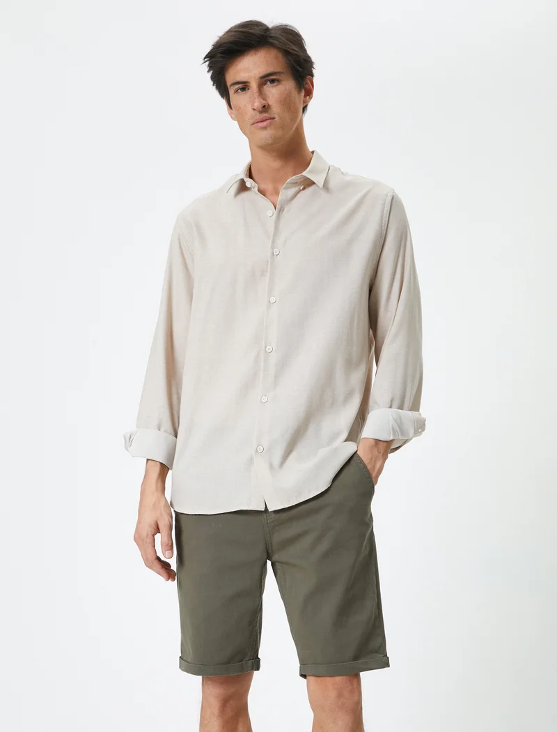 KOTON koton | Mid Rise Slim Fit Shorts