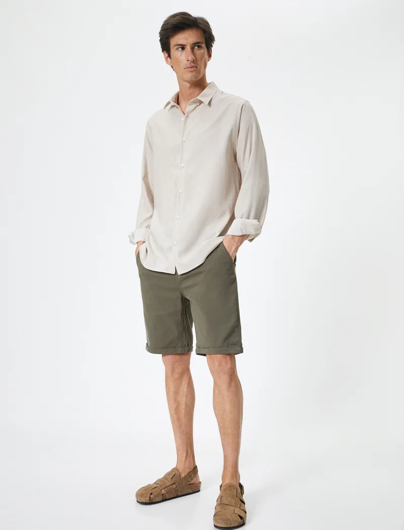 KOTON koton | Mid Rise Slim Fit Shorts