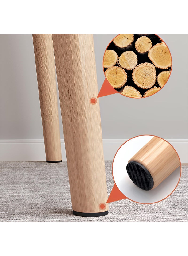 Taimi 5-Piece Dining Set,Modern Rectangular Dining Table with 4 Elegant Chairs | Solid White Wood Table 120x60x73cm with 4  Grey Plastic Chairs and Wooden Legs - Image 3