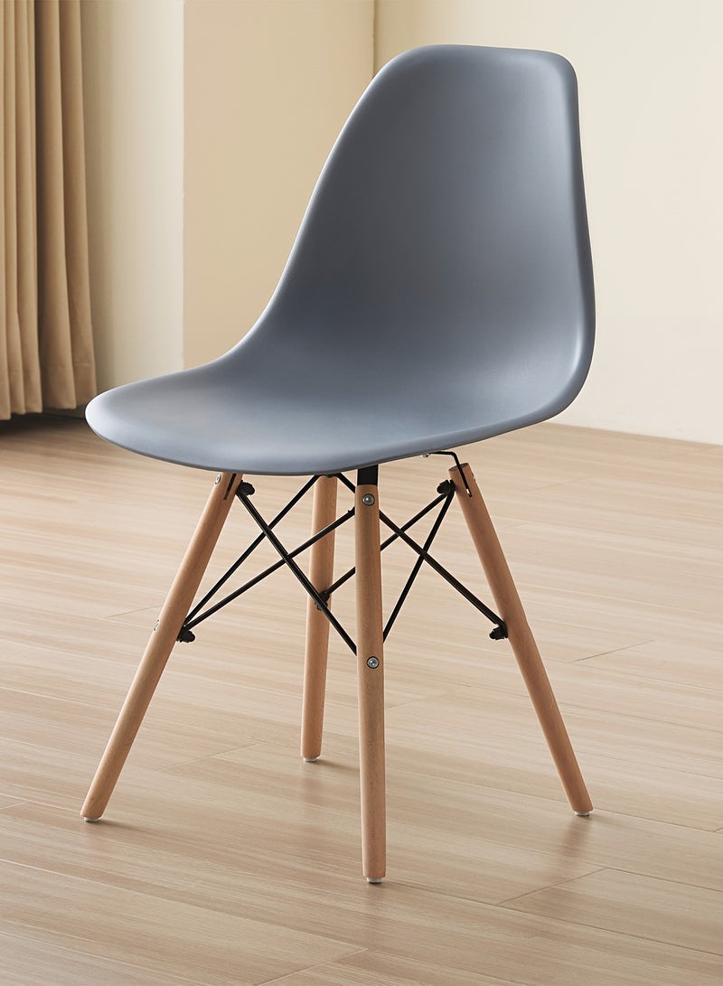 Taimi 5-Piece Dining Set,Modern Rectangular Dining Table with 4 Elegant Chairs | Solid White Wood Table 120x60x73cm with 4  Grey Plastic Chairs and Wooden Legs - Image 4