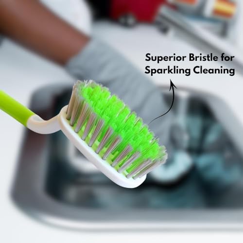 KWEL Wash Basin Cleaning Plastic Brush with Small Scrubber, Handy Brush for Multipurpose Dirt Cleaning - Pack of 2 (Multicolor) - Image 2