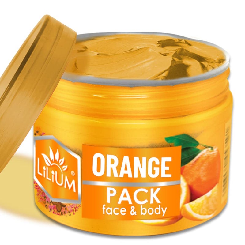 Lilium Orange Scrub Pack 250g Each Enriched With Orange Extract Active vitamins B3 C E Remove Oil Dirt Blackheads And Give Instant Radiance Cruelty Free Pack Of 2 - Image 2