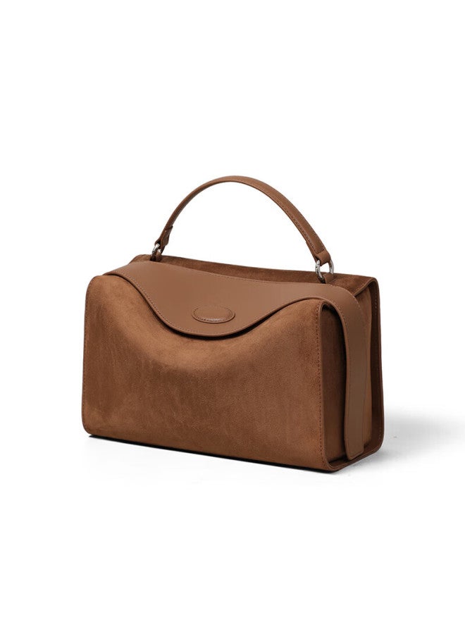 Viney Women's Cowhide Boston Bag Large Capacity Crossbody Pillow Bag Birthday Gift High-end Feeling For Girlfriend Wife - Image 2