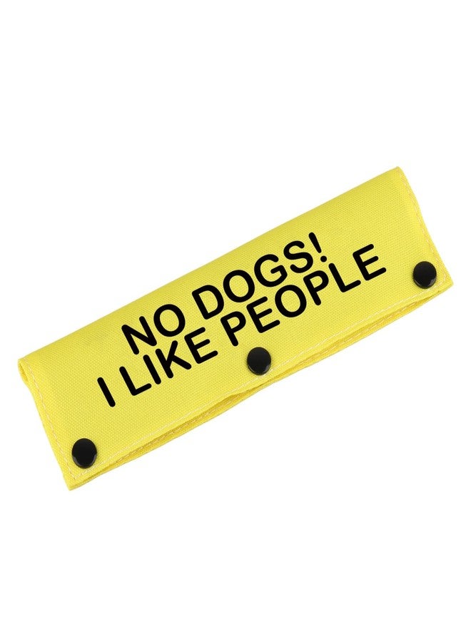 BLUPARK Funny Dog Leash Sleeve No Dogs!I Like People Dog Leash Wrap Alert Hanging Sleeve Pet Birthday Gift (I Like People-YE Sleeve) - Image 1
