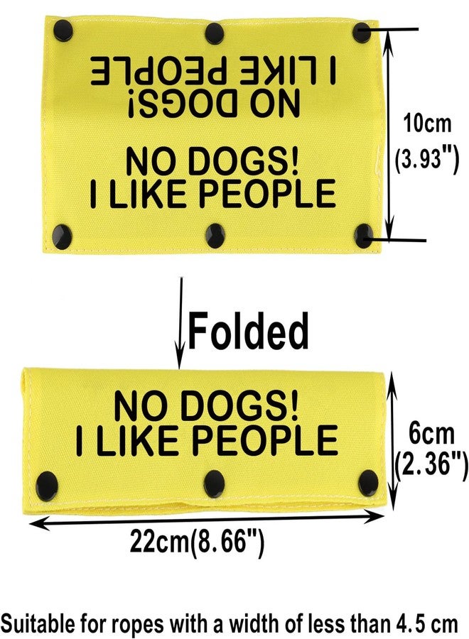 BLUPARK Funny Dog Leash Sleeve No Dogs!I Like People Dog Leash Wrap Alert Hanging Sleeve Pet Birthday Gift (I Like People-YE Sleeve) - Image 2