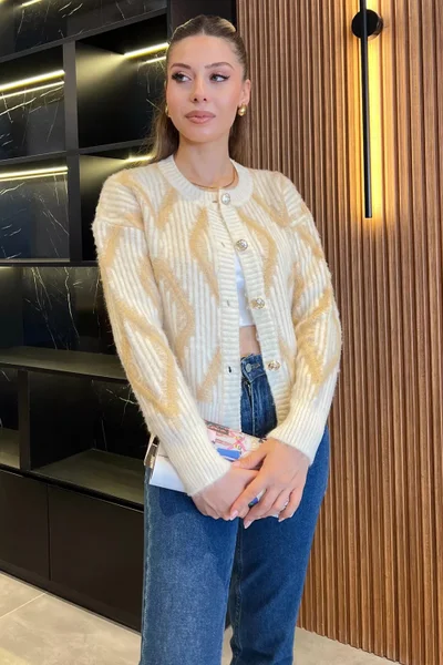 Gülseli Rose Patterned Knitwear Cardigan
