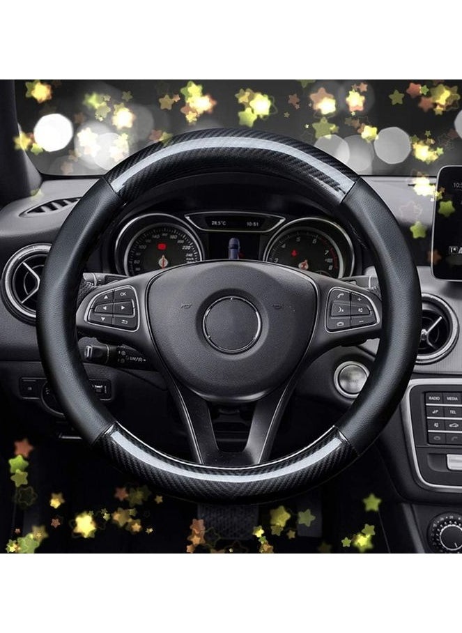 Generic Leather Carbon Fiber Steering Wheel Cover  - Image 2