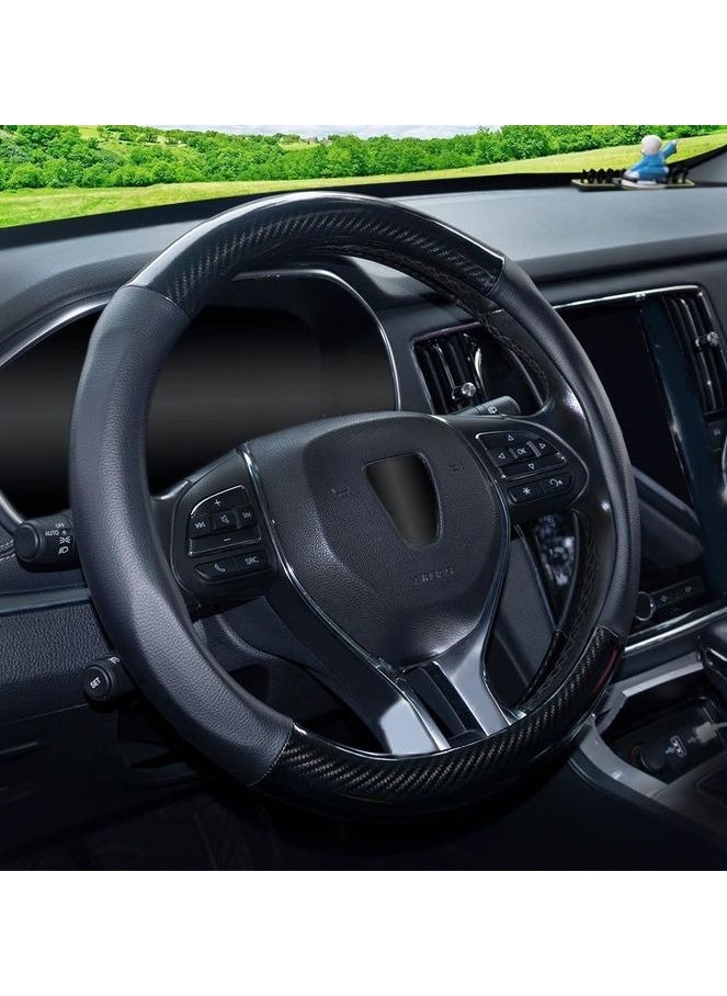 Generic Leather Carbon Fiber Steering Wheel Cover  - Image 3