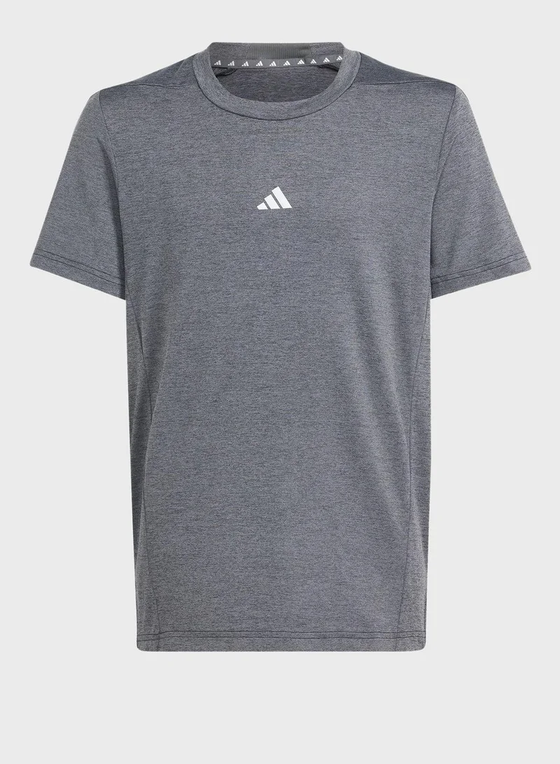 Adidas adidas J Hea Tee Black Training T-Shirts 5-6Y