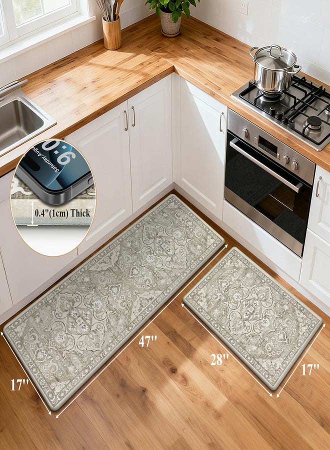 Ileading Anti Fatigue Kitchen Rugs Sets of 2 Cushioned Kitchen Mats for Floor Waterproof Kitchen Mat Set Non Slip Comfort Standing Mat for Kitchen, Office, Sink, Laundry - Image 2
