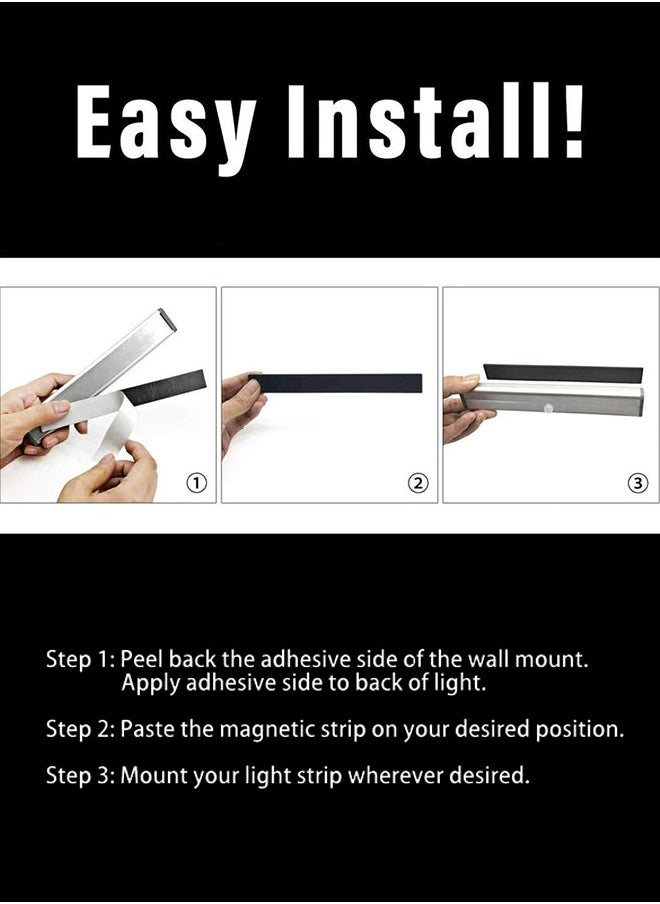 Polish'D Motion Sensor Light Bar Night Light for Room, Stick-on Anywhere Wireless Battery Operated 10 LEDs Closet Lights Wardrobe Lighting LED Light(Warm White, 3 Pack)  - Image 4