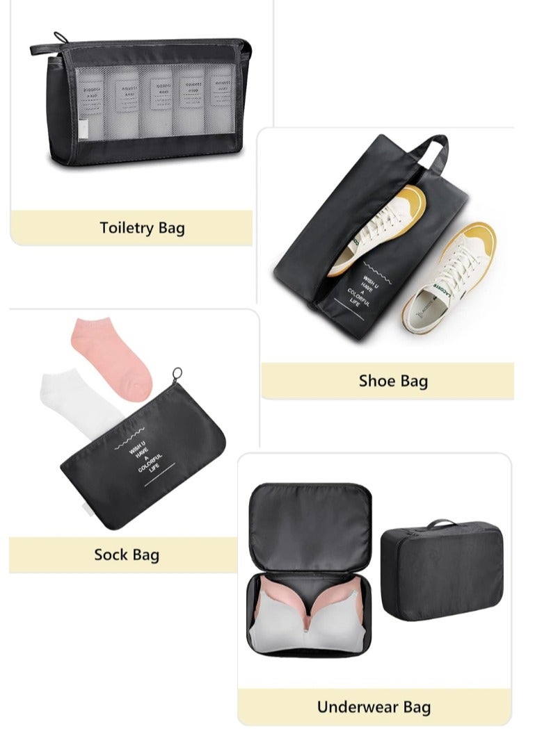 مجموعة منظم سفر لتنظيم أمتعة السفر وتنظيم الملابس والأحذية والاكسسوارات داخل حقيبة السفر - Image 4