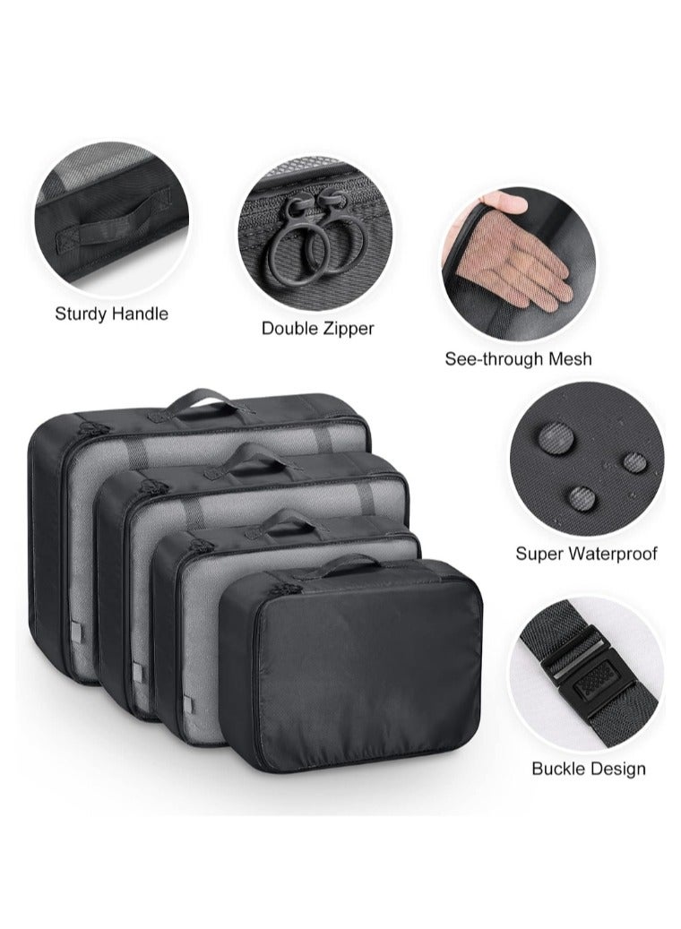 مجموعة منظم سفر لتنظيم أمتعة السفر وتنظيم الملابس والأحذية والاكسسوارات داخل حقيبة السفر - Image 2
