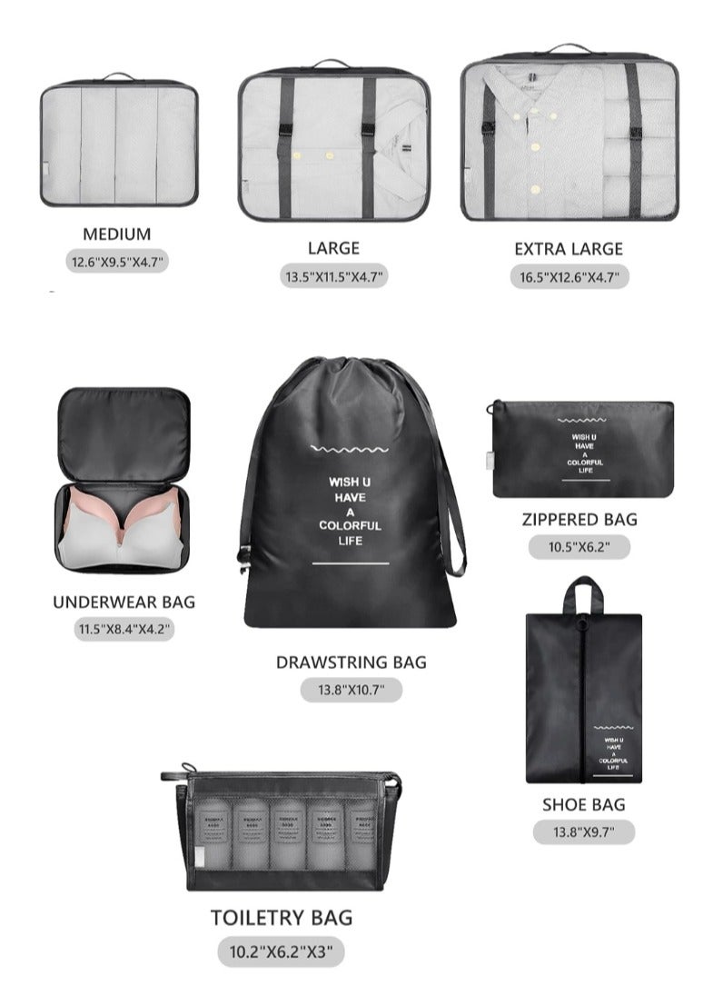 مجموعة منظم سفر لتنظيم أمتعة السفر وتنظيم الملابس والأحذية والاكسسوارات داخل حقيبة السفر - Image 5