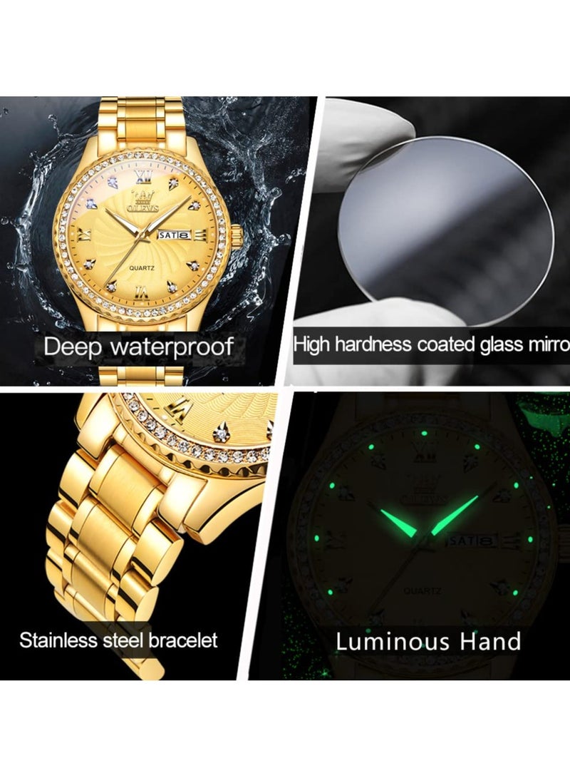 OLEVS Classic Men Watches with Date,Stainless Steel Man Watch with Date, Bussiness Watches for Men,Luminous Quartz Mens Watches, Waterproof Male Watch with Week - Image 4