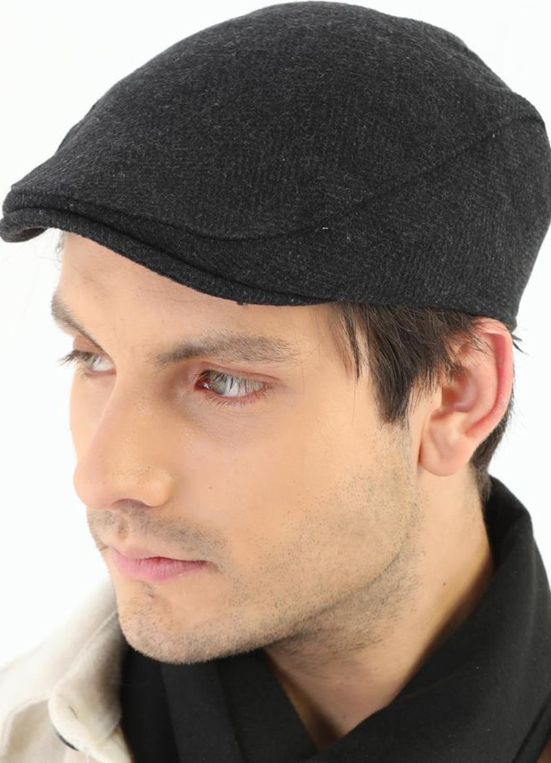 Elif Iç Giyim Elif Underwear Winter Anthracite Patterned Wool Sports Cap  - Image 2