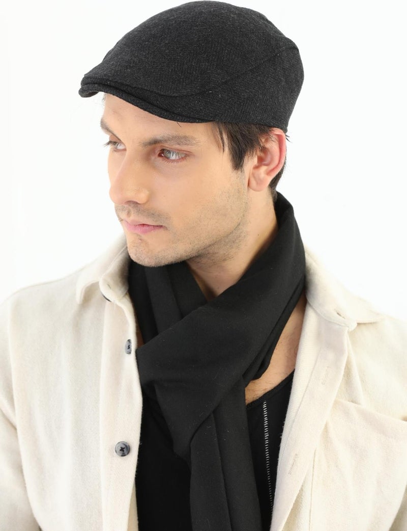Elif Iç Giyim Elif Underwear Winter Anthracite Patterned Wool Sports Cap  - Image 1