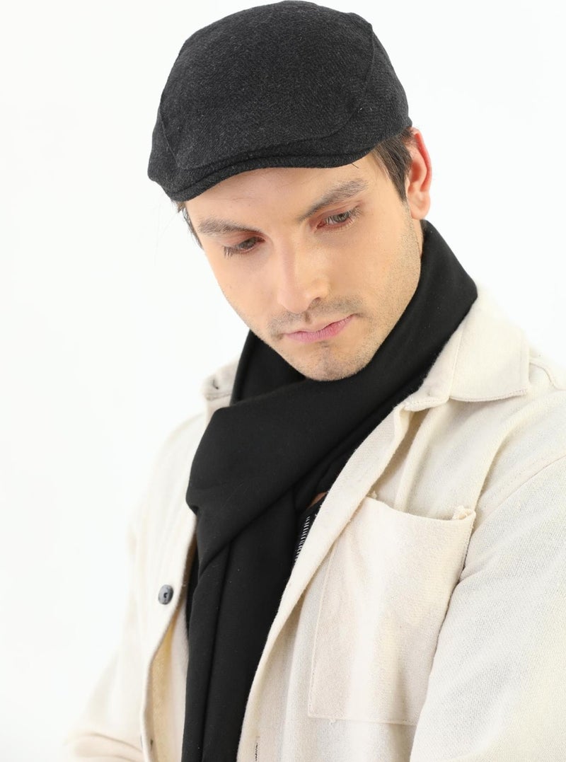 Elif Iç Giyim Elif Underwear Winter Anthracite Patterned Wool Sports Cap  - Image 3