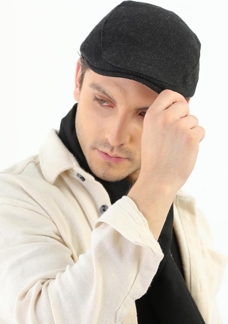 Elif Iç Giyim Elif Underwear Winter Anthracite Patterned Wool Sports Cap  - Image 4