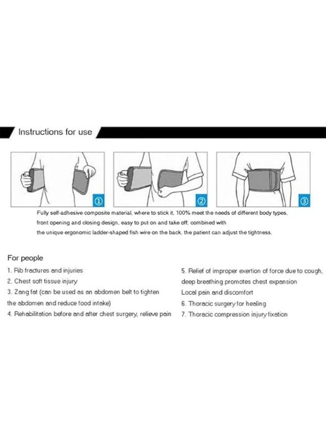 حزام دعم الضلوع الطبي المرن – مشد مريح للصدر والضلوع للرجال والسيدات – ضغط مرن للتعافي من الإصابات وتخفيف الآلام – تصميم طبي باللون البيج - Image 3