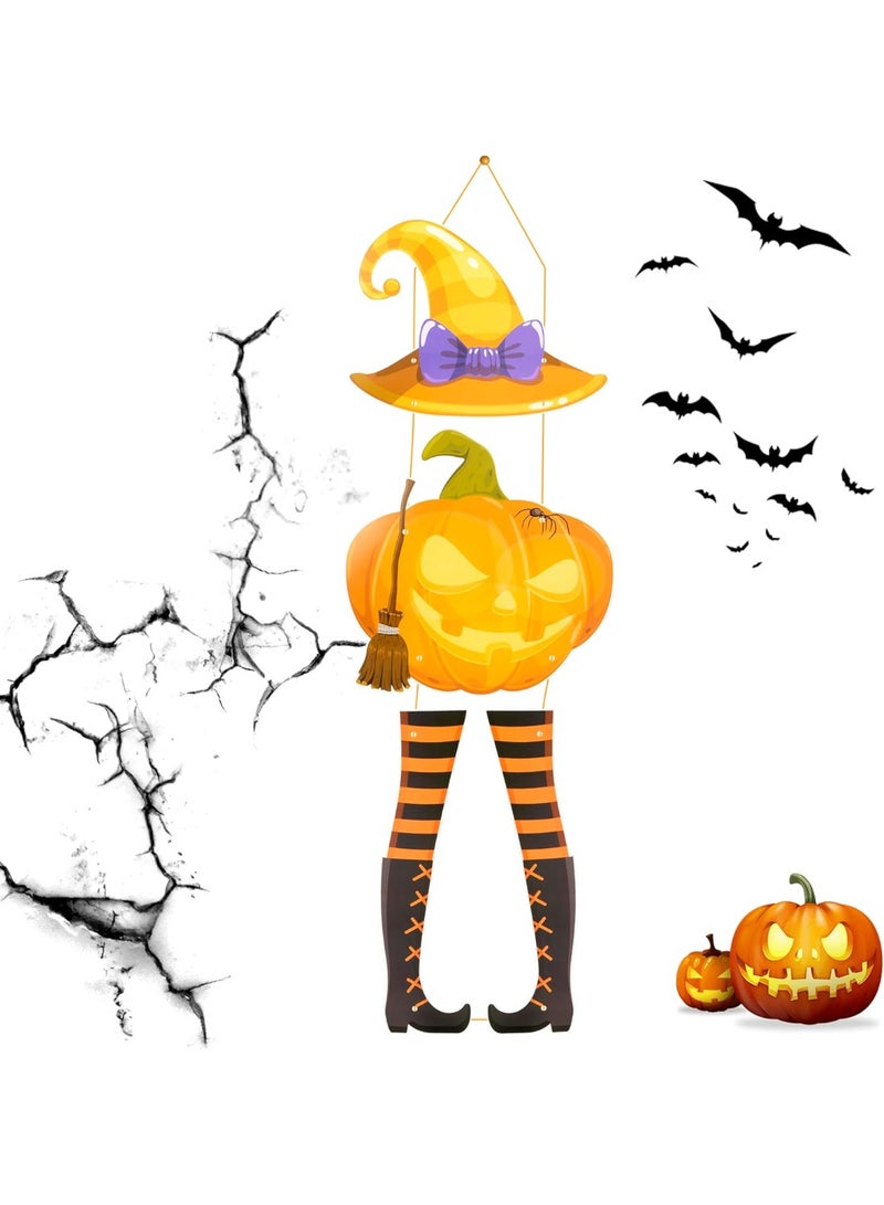 TAPIT Halloween Decorations Pumpkin Magic Party Welcome Sign Perfect for Porch Patio Indoor and Outdoor Home Decor Spooky Halloween Decorations Halloween Door Hanging Decoration (E) - Image 1