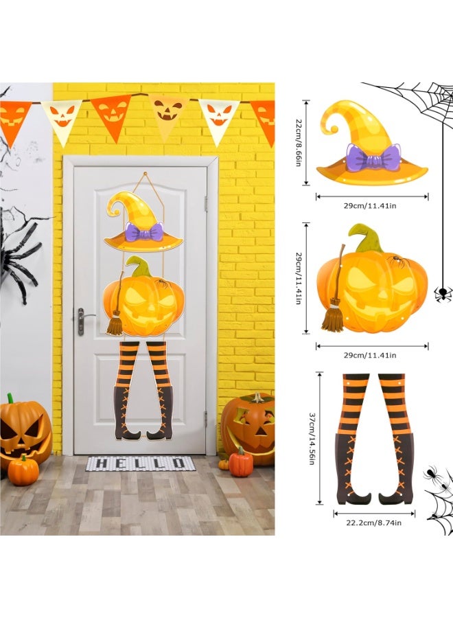 TAPIT Halloween Decorations Pumpkin Magic Party Welcome Sign Perfect for Porch Patio Indoor and Outdoor Home Decor Spooky Halloween Decorations Halloween Door Hanging Decoration (E) - Image 2
