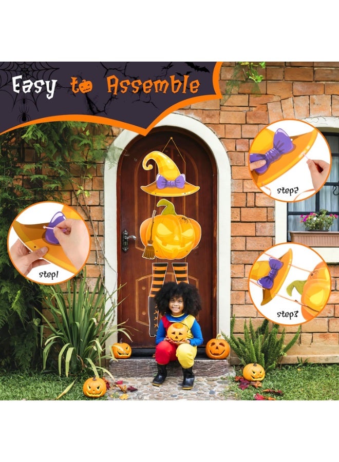 TAPIT Halloween Decorations Pumpkin Magic Party Welcome Sign Perfect for Porch Patio Indoor and Outdoor Home Decor Spooky Halloween Decorations Halloween Door Hanging Decoration (E) - Image 3