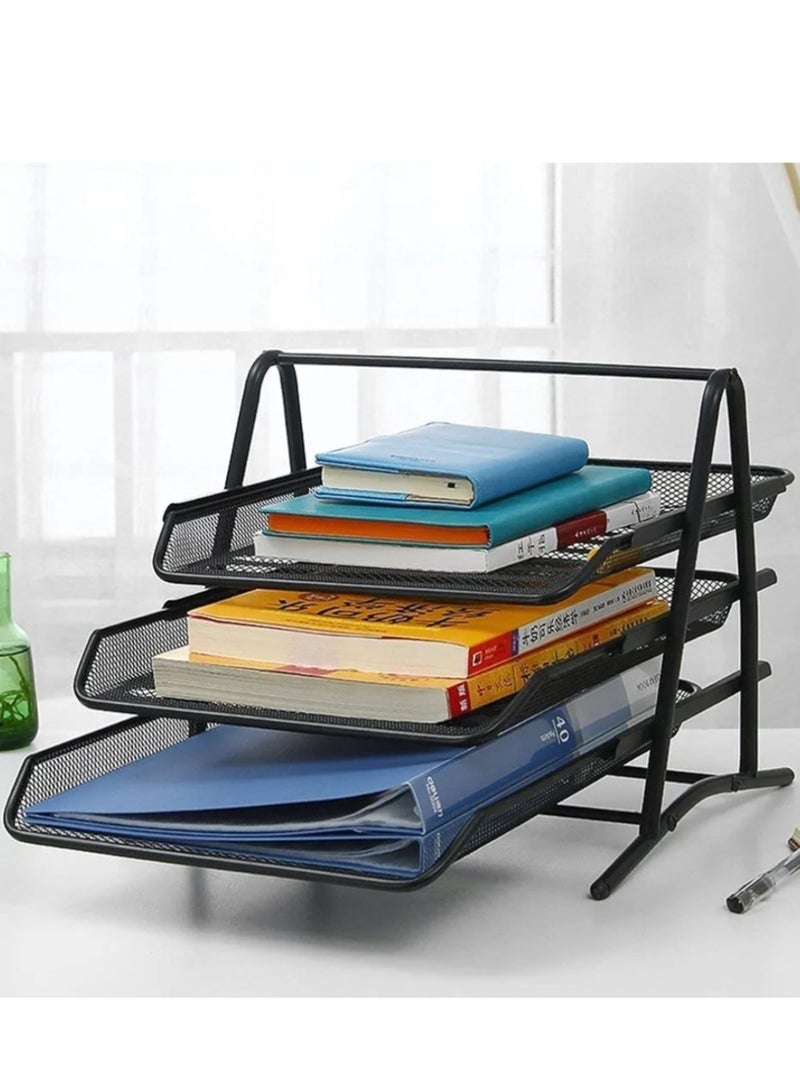 PRIMA حامل مستندات شبكي من المعدن 3 طبقات لحفظ الملفات - Image 1