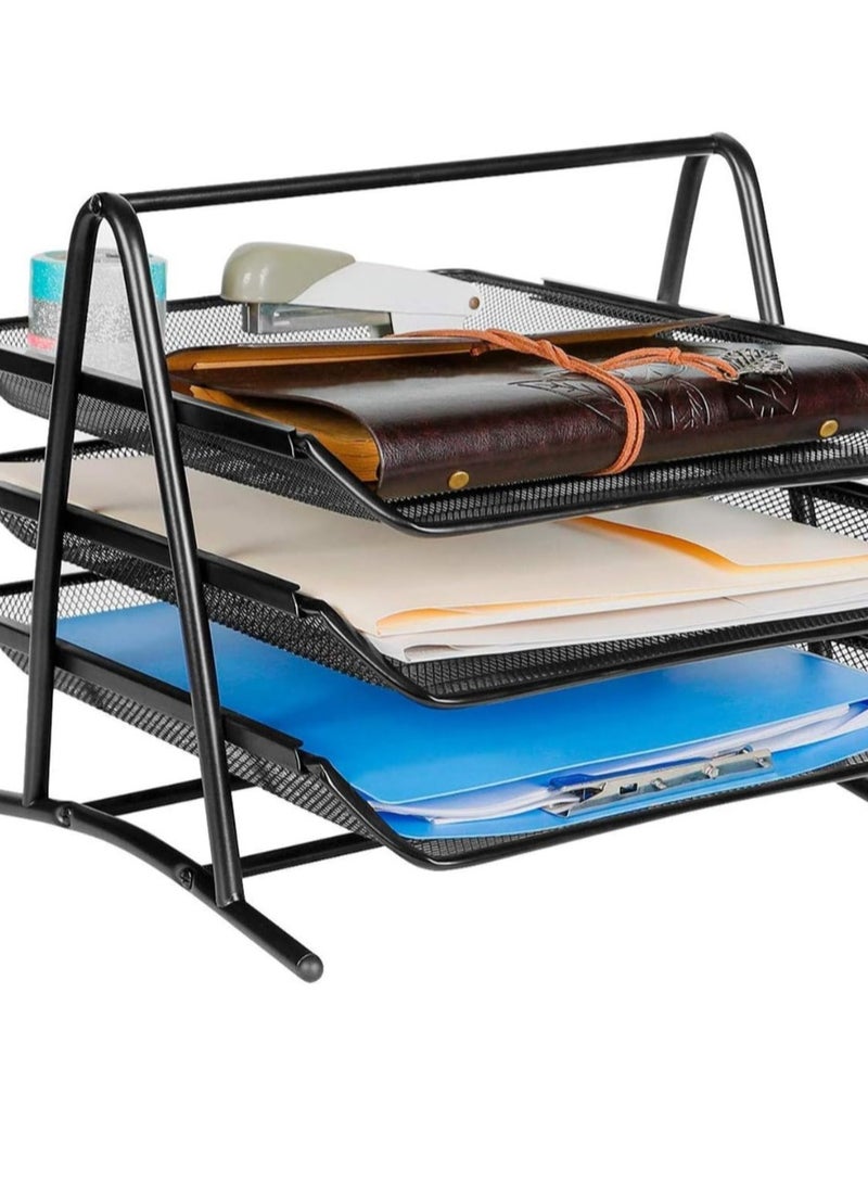 PRIMA حامل مستندات شبكي من المعدن 3 طبقات لحفظ الملفات - Image 5