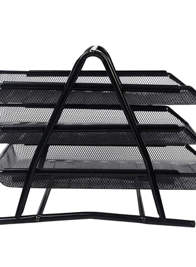 PRIMA حامل مستندات شبكي من المعدن 3 طبقات لحفظ الملفات - Image 4