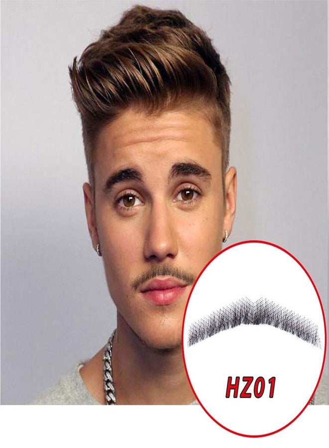 CliCling One Pair Men's Fake Face Beard 100% Handtied Human Hair False Beards Black Color - Image 4